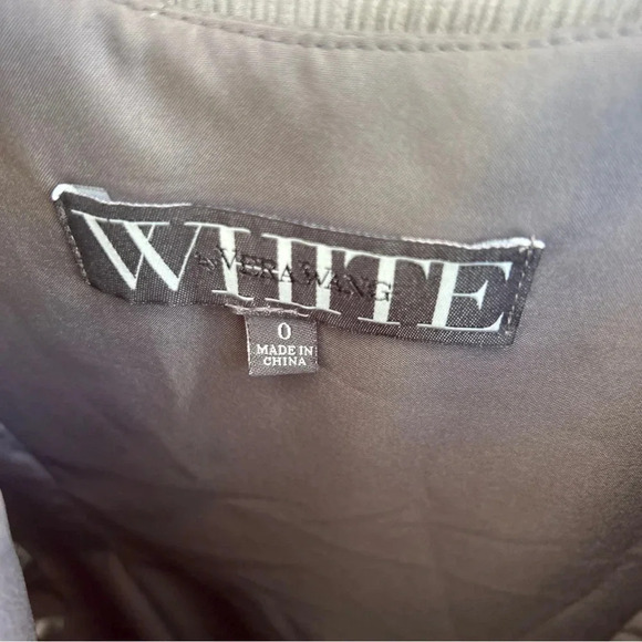 Vera Wang White Bridesmaid Gown Ruffle Scoop Neck Style VW360131 in Smoke Gray - Picture 7 of 8